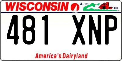 WI license plate 481XNP