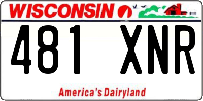 WI license plate 481XNR