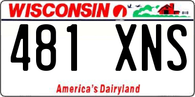WI license plate 481XNS