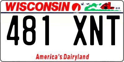 WI license plate 481XNT