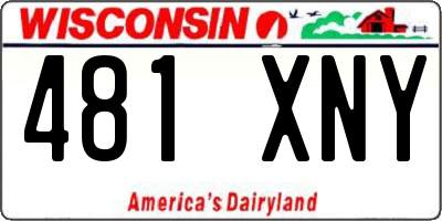 WI license plate 481XNY