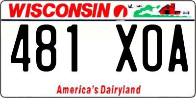 WI license plate 481XOA