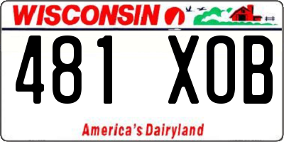 WI license plate 481XOB