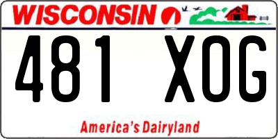 WI license plate 481XOG