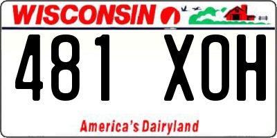 WI license plate 481XOH