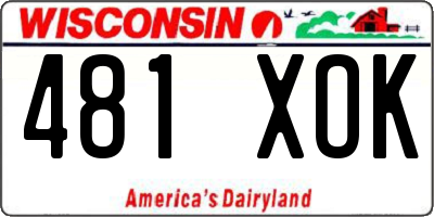 WI license plate 481XOK