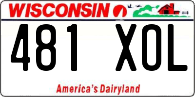 WI license plate 481XOL