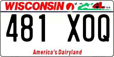 WI license plate 481XOQ