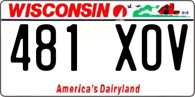 WI license plate 481XOV