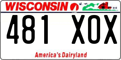 WI license plate 481XOX