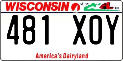 WI license plate 481XOY