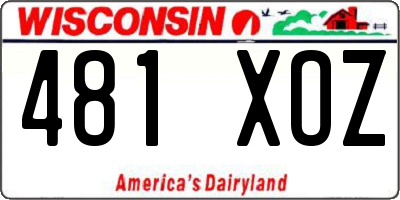 WI license plate 481XOZ