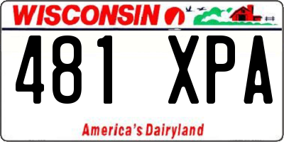 WI license plate 481XPA