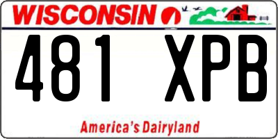 WI license plate 481XPB