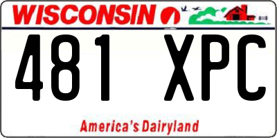 WI license plate 481XPC