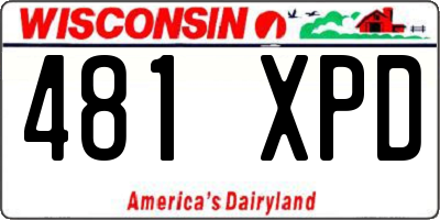 WI license plate 481XPD