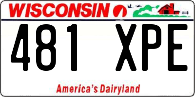 WI license plate 481XPE
