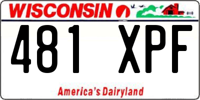 WI license plate 481XPF