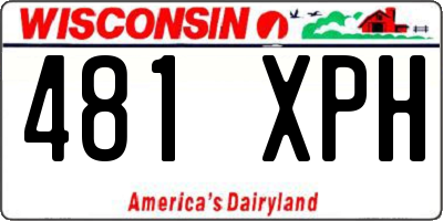 WI license plate 481XPH