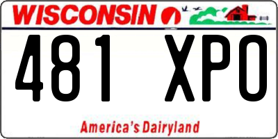 WI license plate 481XPO