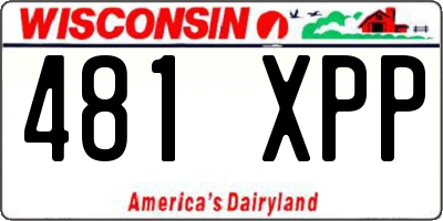 WI license plate 481XPP