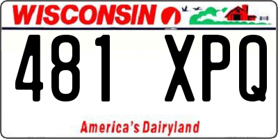 WI license plate 481XPQ