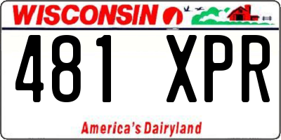 WI license plate 481XPR