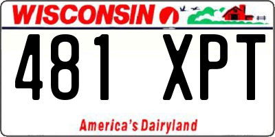 WI license plate 481XPT