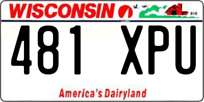 WI license plate 481XPU