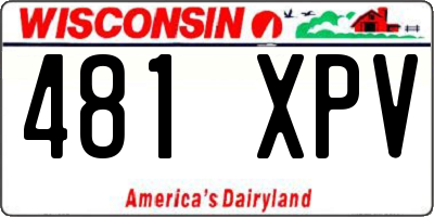 WI license plate 481XPV