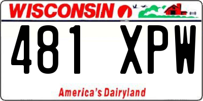 WI license plate 481XPW