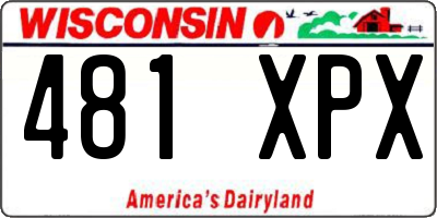 WI license plate 481XPX