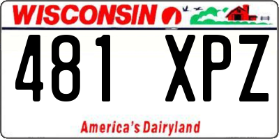 WI license plate 481XPZ