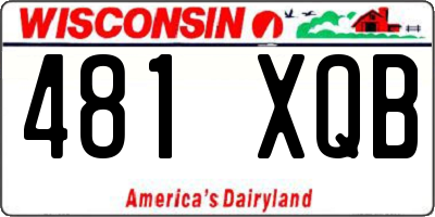 WI license plate 481XQB