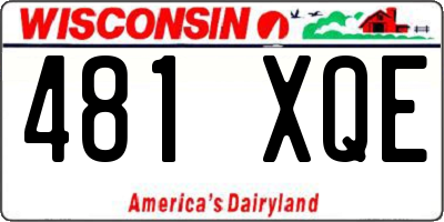 WI license plate 481XQE
