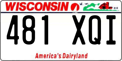 WI license plate 481XQI