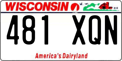 WI license plate 481XQN