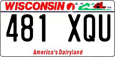 WI license plate 481XQU