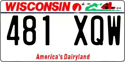 WI license plate 481XQW