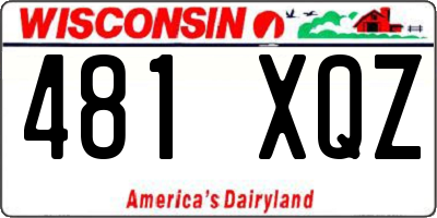 WI license plate 481XQZ