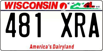 WI license plate 481XRA