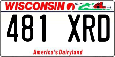 WI license plate 481XRD