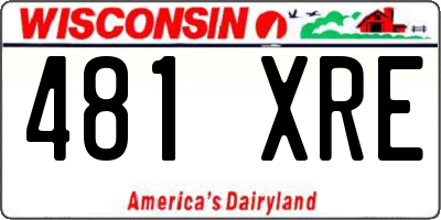 WI license plate 481XRE