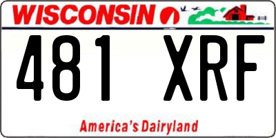 WI license plate 481XRF