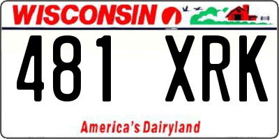 WI license plate 481XRK