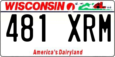 WI license plate 481XRM
