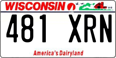 WI license plate 481XRN