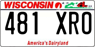 WI license plate 481XRO