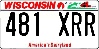 WI license plate 481XRR