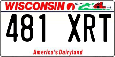 WI license plate 481XRT